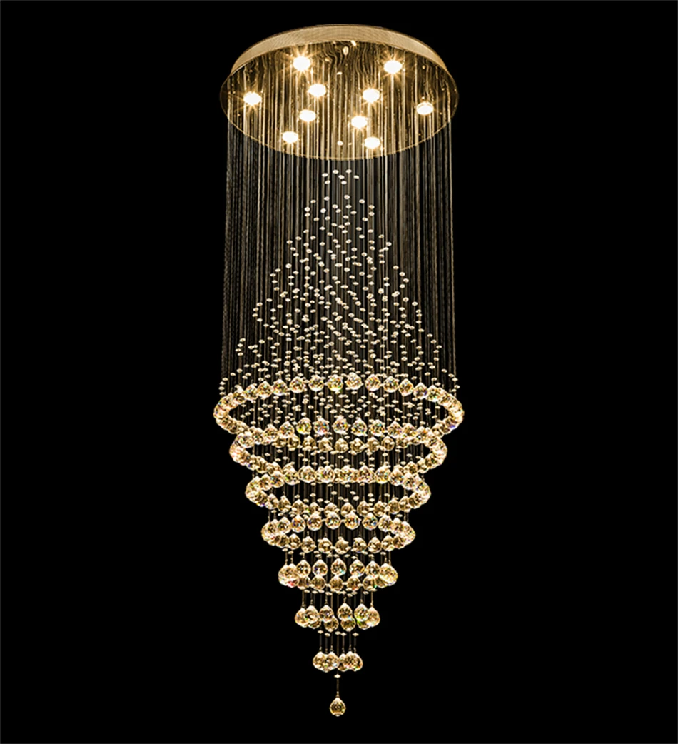 

Light luxury silver crystal LED chandelier, villa living room, hotel lobby, staircase light Pendant lighting decorative light.