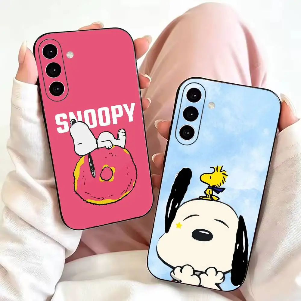 cute-snoopy-y   Phone Case For Samsung Galaxy A73,A72,A71,A70,A53,A52,A51,Soft Silicone Black Cover