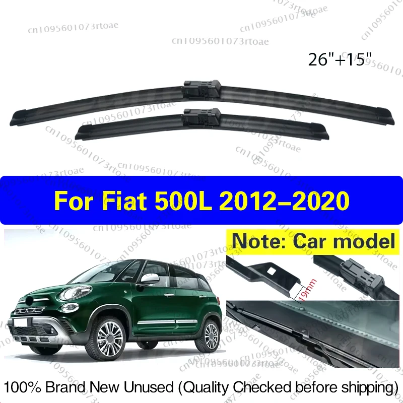 

Car Wiper Blade Blades For Fiat 500L 2012 - 2020 Windshield Windscreen Clean Naturl Rubber Cars Wipers Accessories 2019 26"+15"