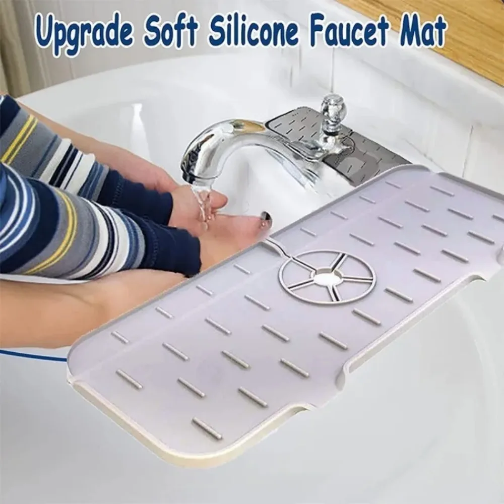 Countertop Protective Mat Kitchen Gadgets Silicone Faucet Absorbent Pad Shelf Sink Splash Catcher Bathroom Drain Mat Acceesories