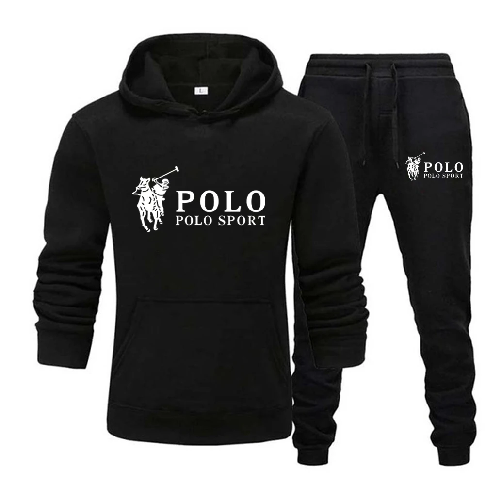 

Fashion Brand Men Hoodies Sweatshirt+Sweatpants Suit Autumn Winter Warm Tracksuit Sets Men's Hooded Outwear