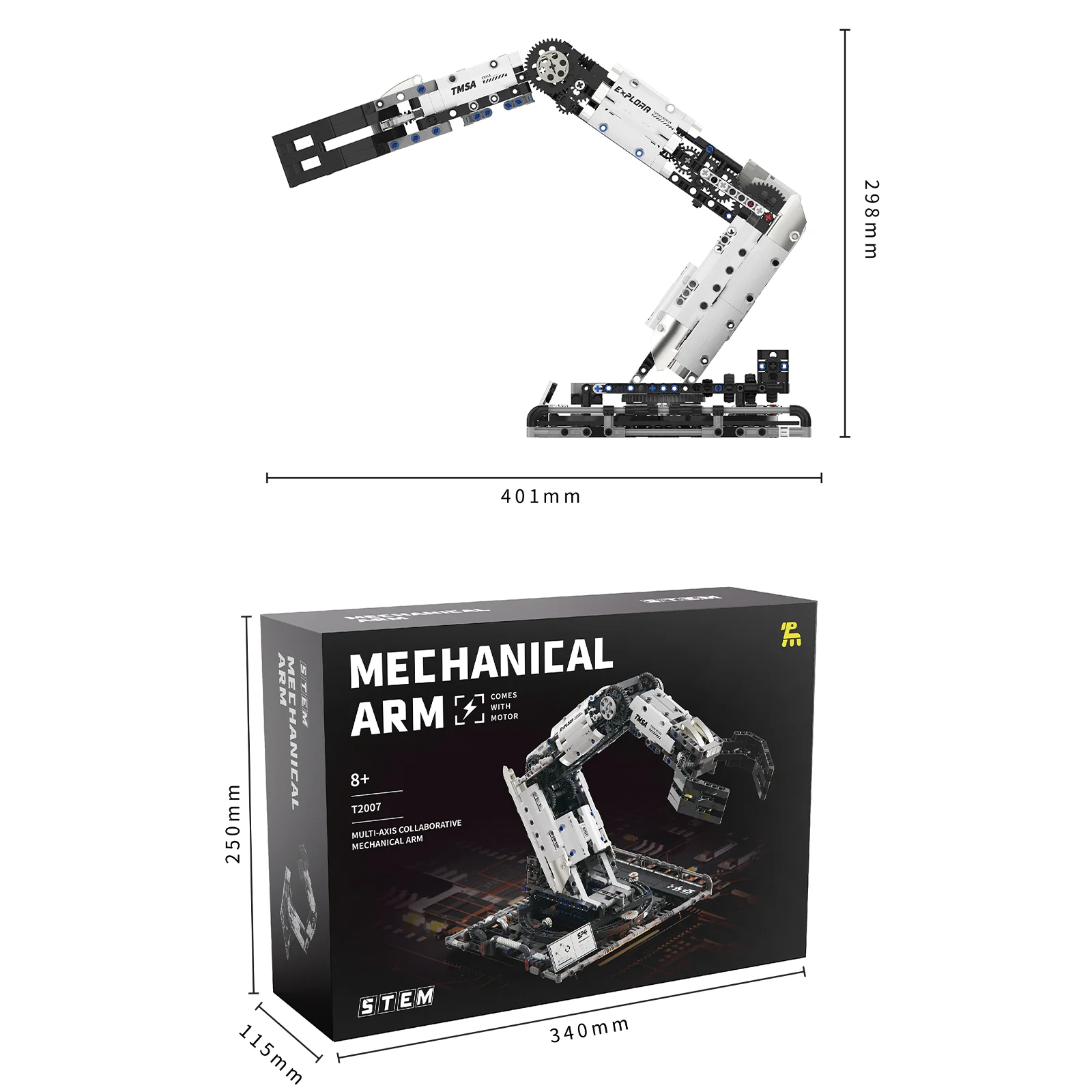 MOC Science and Technology Remote Control Robotic Arm Model Building Block Kit, APP Remote Control Programming Educational Toy