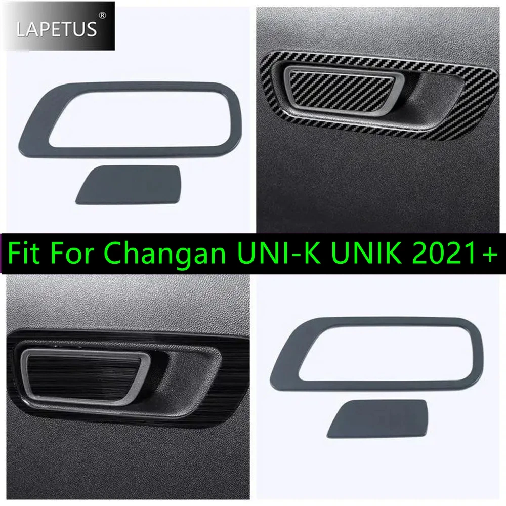 

ABS Car Glove Box Handle Copilot Storage Sequins Sticker Cover Trim For Changan UNI-K UNIK 2021 - 2024 Black Brushed Accessories