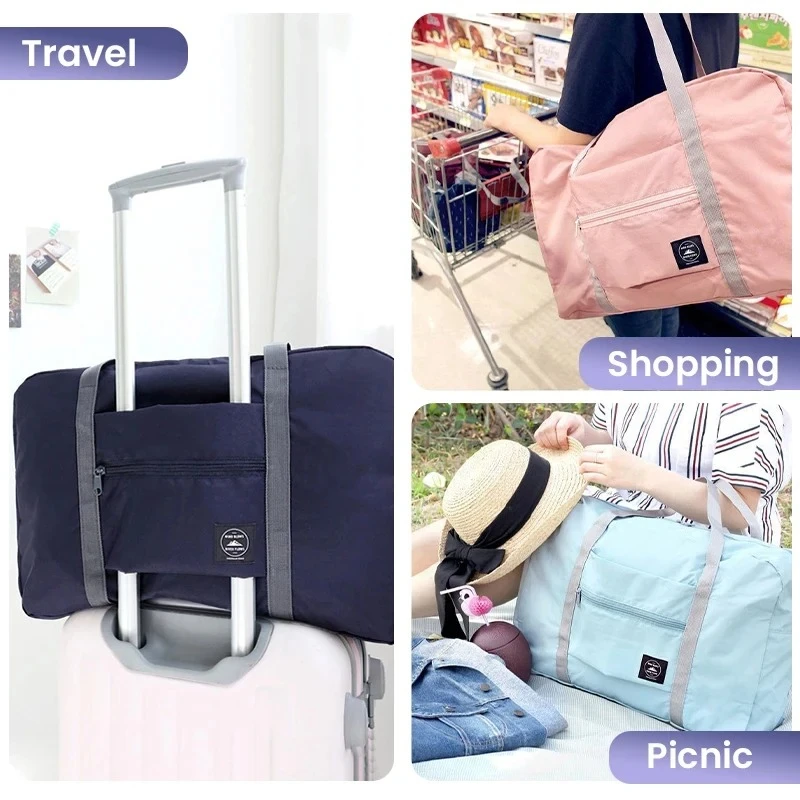 Bolsa de viaje portátil y ligera, bolsa deportiva y de fitness de gran capacidad, bolsa de embarque plegable y portátil.