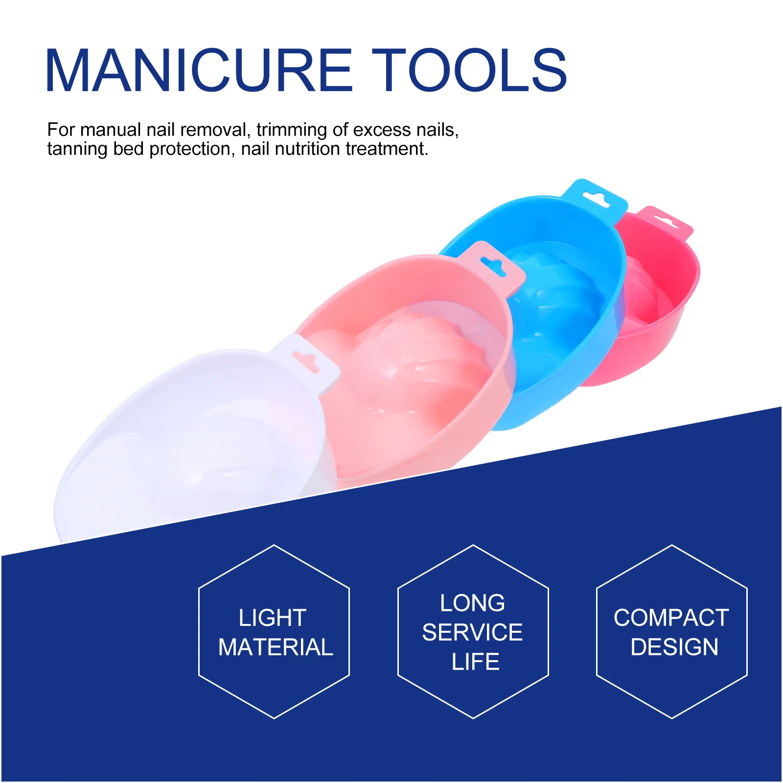 4pcs Hand Soak Bowl for Nail Art Manicure Supplies Premium PP Material Salon Home Use Nail Polish Remover Spa Tools