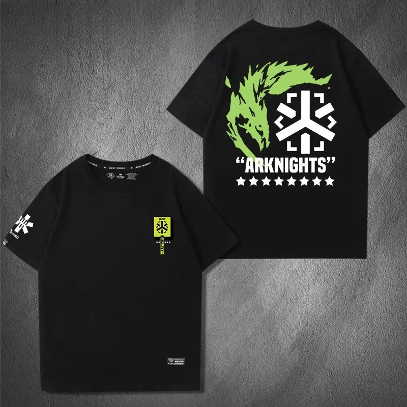 Anime Arknights Kal'tsit Cosplay Kurzarm T-Shirt Damen Herren Harajuku Tops Ästhetische Grafik T-Shirt Baumwolle Tees Streetwear
