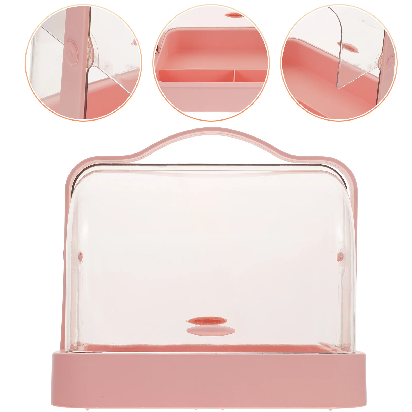 

Storage Box With Clear Lid Makeup Organizer Desktop Sundry Holder For Home Medicine Jewelry Countertop Vanity