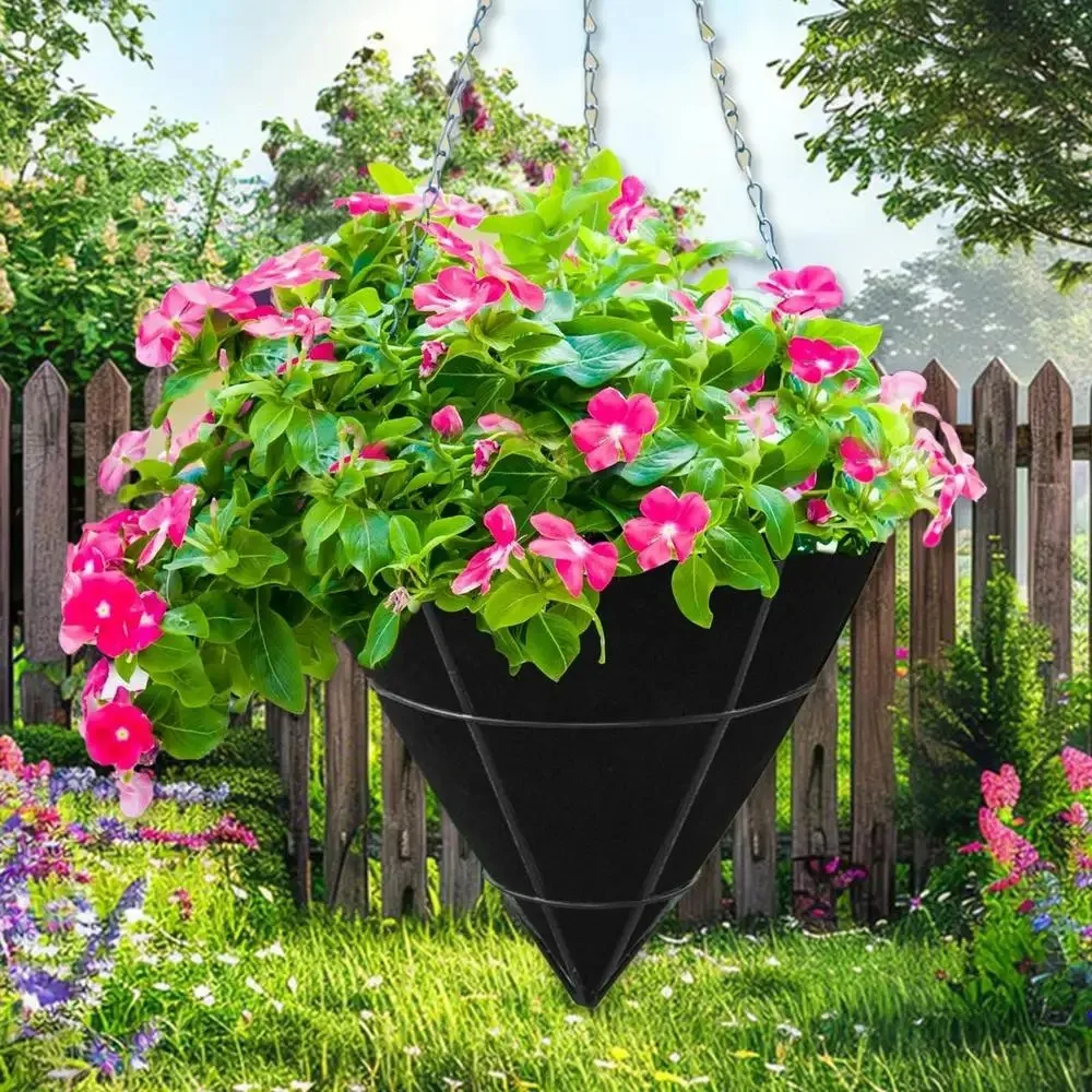 

3pcs Practical Breathable Cone Shaped Liners Black Reusable Felt Gardening Mats Eco-Friendly Planter Basket Liners Flower Basket