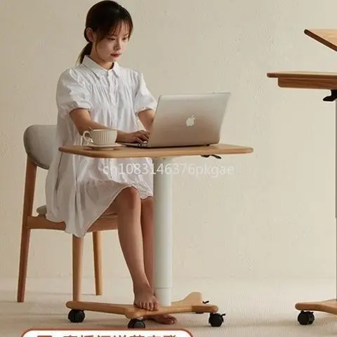 Solid Wood Lifting Small Unit Desk Home Computer Desk Study Desk Mobile Adjustable Furniture