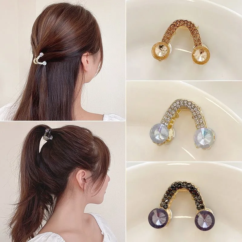 Rhinestone Mini Hair Claw Retro Diamond Flower Women Girls Crab Claw Clip Small Hairpins Hair Crabs Girls Hair Accessories