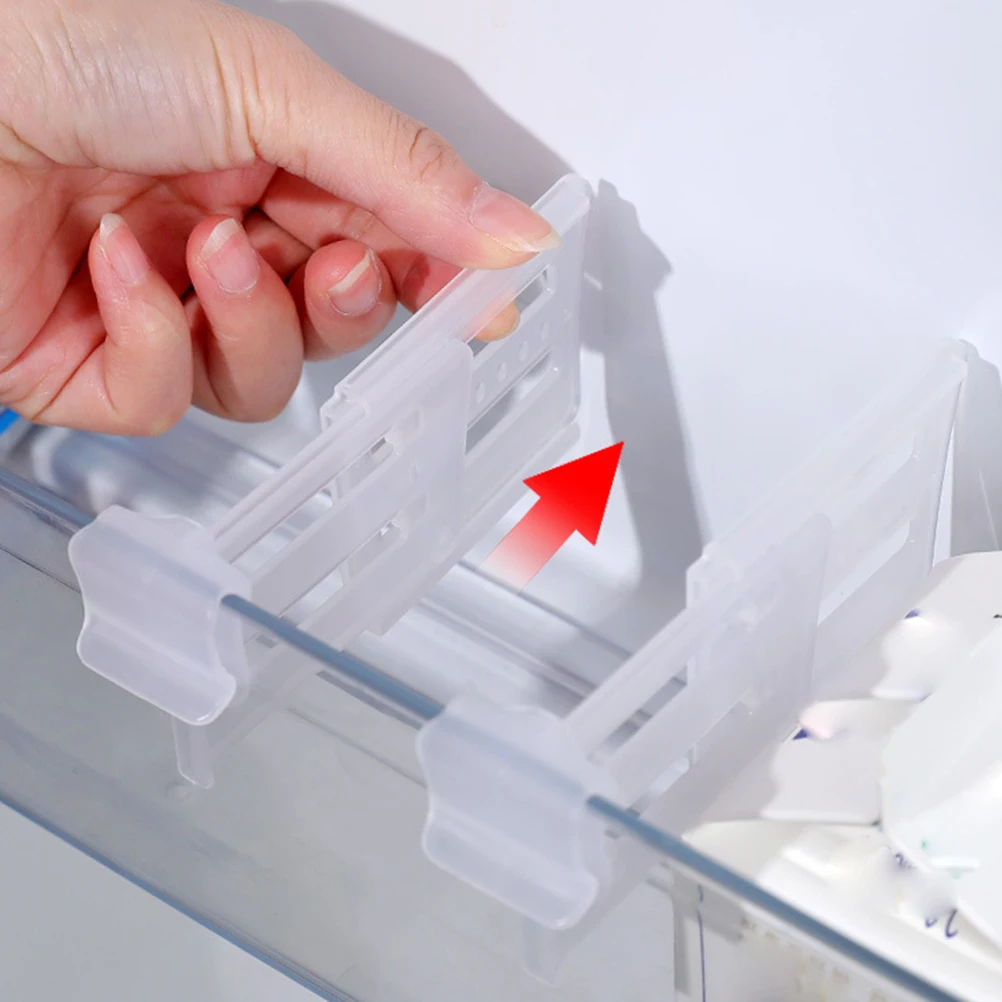 

12pcs Fridge Seasoning Storage Board Refrigerator Partition Organizer Adjustable Shelf Clip Pp Material Space Saving