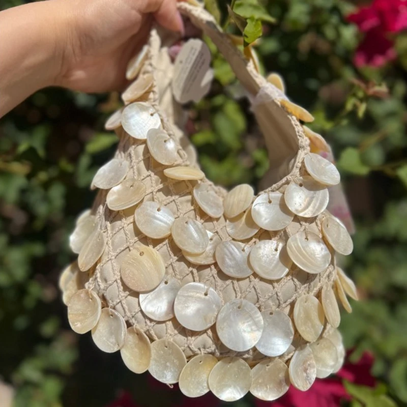 Small Acrylic Round Beach Bags For Women Luxury Designer Handbags Purses 2026 New In Polyester Rope Hand-Woven Top Handle wrist