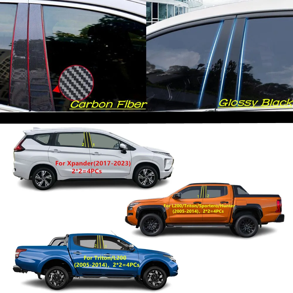 

Car PC Material Pillar Post Cover Door Trim Window Molding For Mitsubishi L200 Sportero Hunter Triton/Xpander/Triton 2005-2023