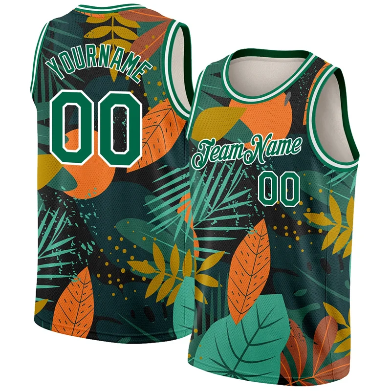 

2025 New Hawaiian Basketball Jersey Men's Tank Top Summer Tropical Beach Vest Sports Basketball Team Sleeveless Mesh Tee Shirts