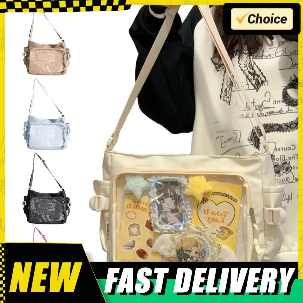 

Женская сумка Ita Bag, школьная сумка для подростков с прозрачным окном, модная сумка через плечо, стильная сумка через плечо с несколькими карманами, модная уличная сумка