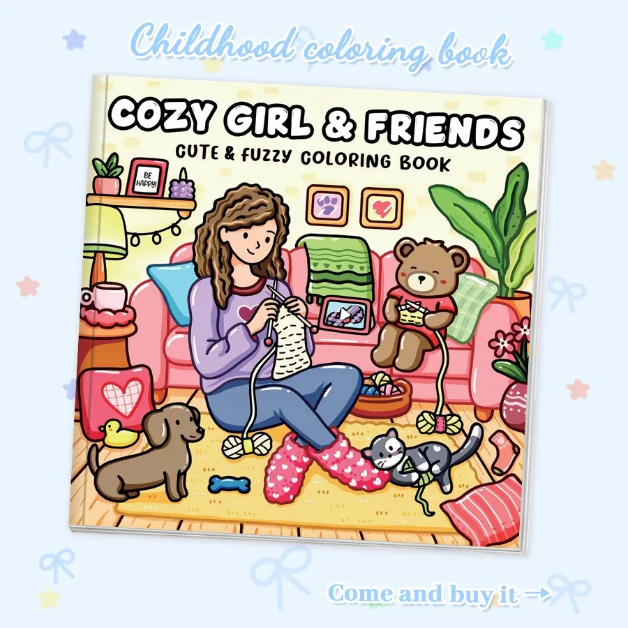 Adult Coloring Book: Comfy Girl, Bold Simple, Relaxing, Creativity Boost, Parent-Child Fun, Xmas/Halloween Gift, Vivid Patterns