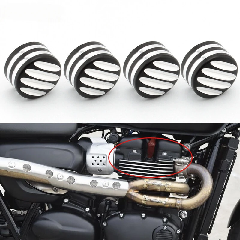 4Pcs For Triumph Thruxton 900 EFI Bonneville T120 T100 2017 2018 2019 Head bolts caps screw nut cover motorcycle accessories