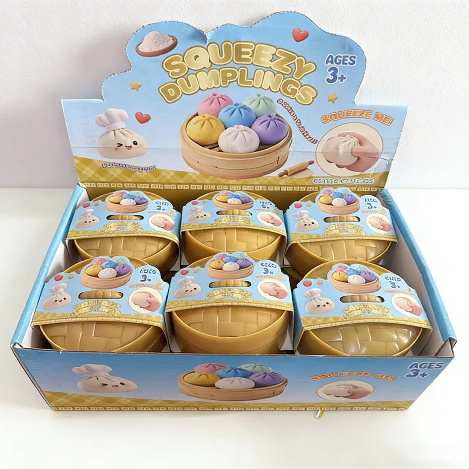 Realistisches Riesen-Knödel-Quetschspielzeug mit Bambus-Dampfgarer, weicher TPR-Teigball, Entspannungs-Fidget-Spielzeug, lustiges kreatives Geschenk ﻿