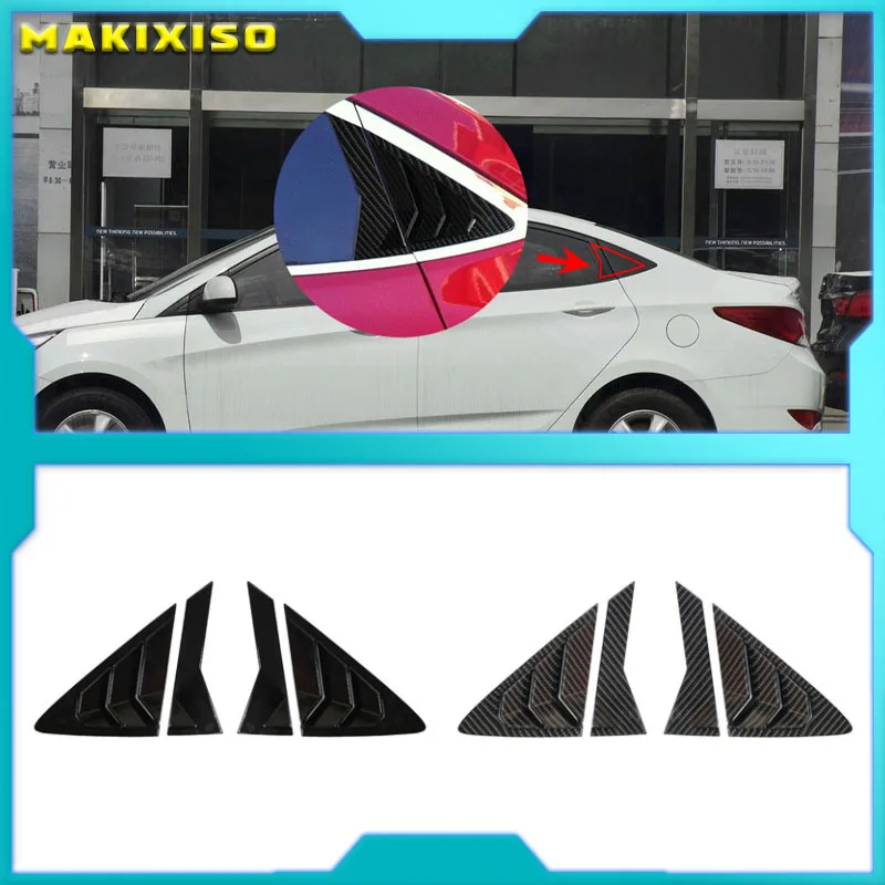 Rear Window Louver Shutter Cover Trim Fit For Hyundai Verna 2010--2016 Air Vent Scoop Shade Body kit Accessories