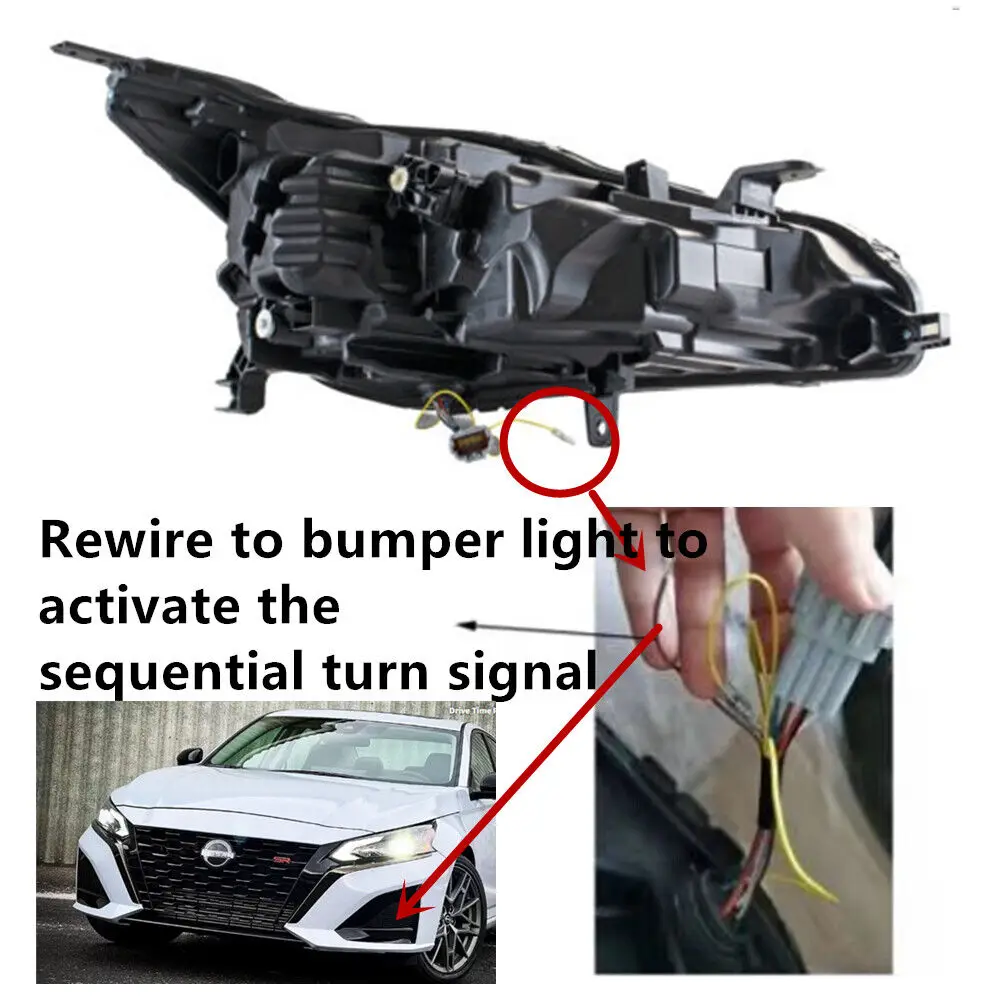 LED Headlights for Nissan Altima 2019-2024 With The Start Up Animation Sequential Turn Signal Front Light