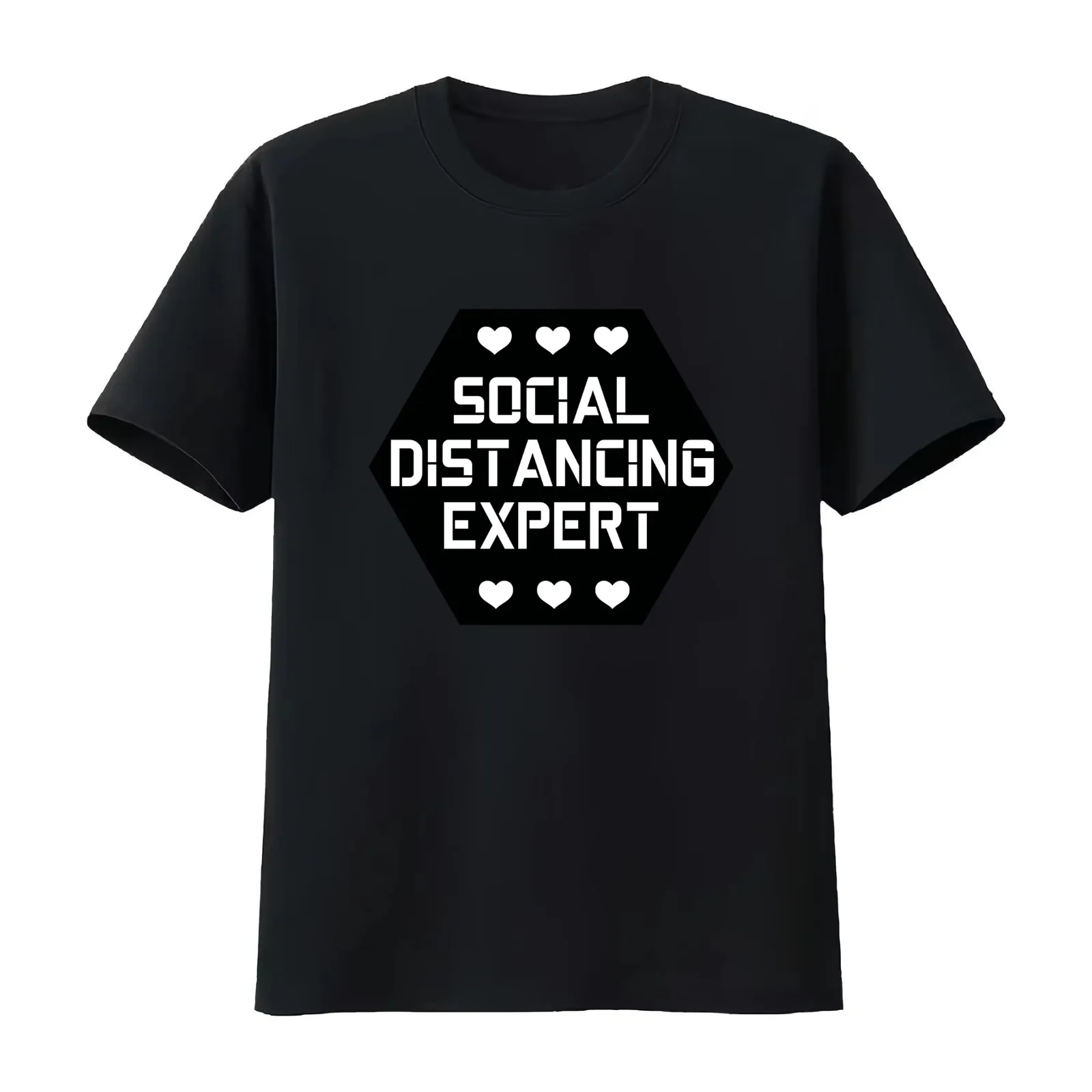 Social Distancing Expert 2020 'SOCIAL DISTANCING' T-Shirt Summer Casual Cotton Tee Oversized Streetwear Tops Unisex Men Women