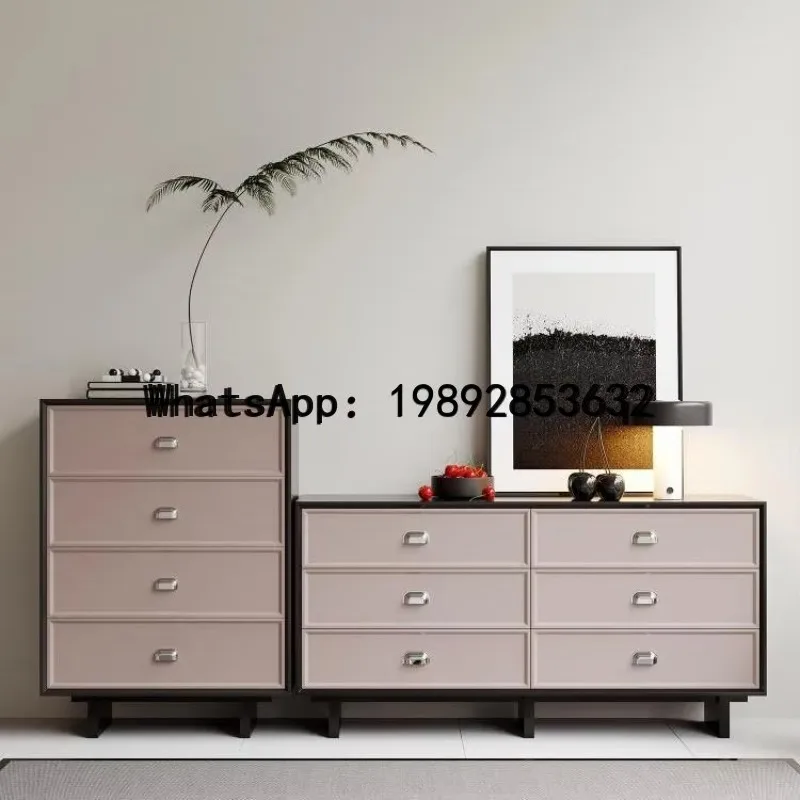 X5 Vintage Chest of Drawers Bedroom Bedside Storage Living Room Lacquered Four-Six Drawer Cabinet