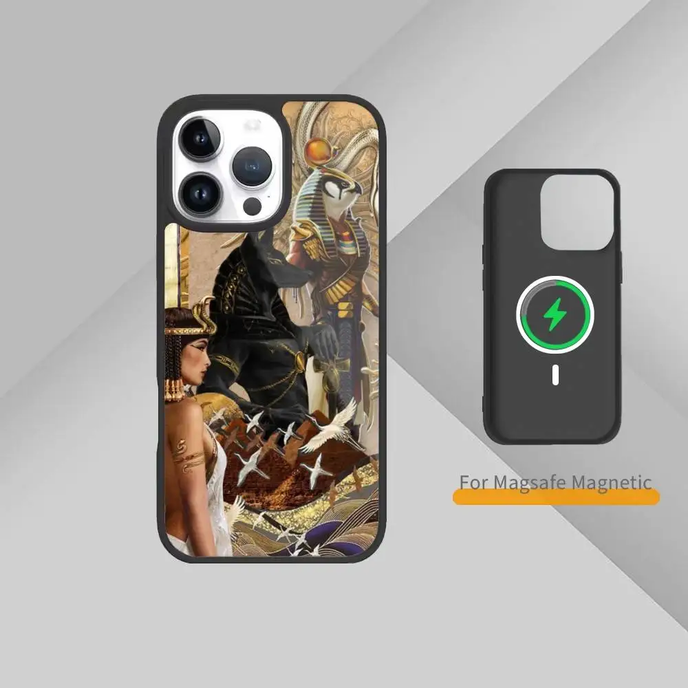 Egypt Pharaoh mural Phone Case For iPhone17,16,15,14,13,12,11 Plus,Pro Max Magnetic Magsafe Wireless Charging #6