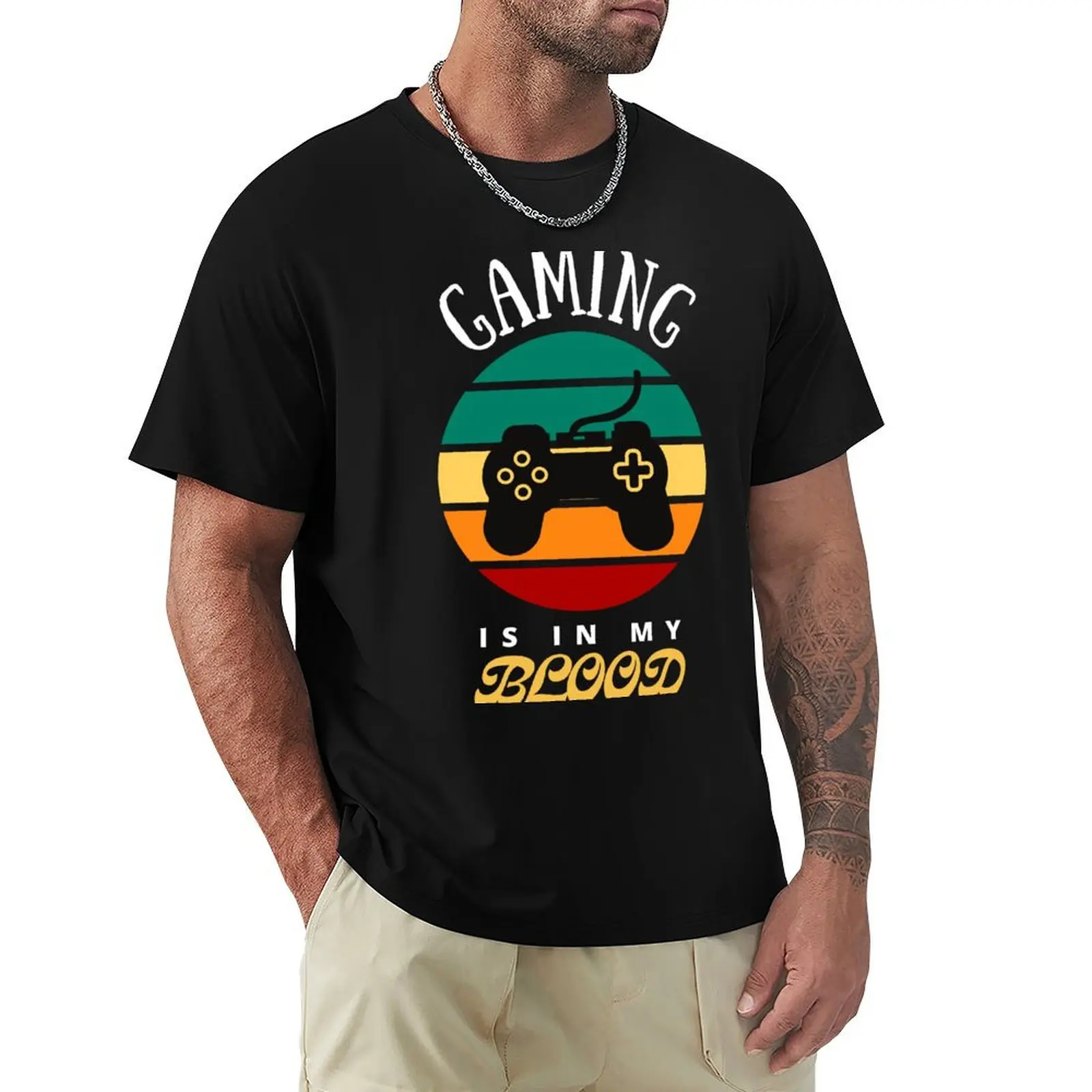 Gaming Is In My Blood - Funny Gamers Gift, Gifts For Video Game Player T-Shirt anime graphics t shirts for men