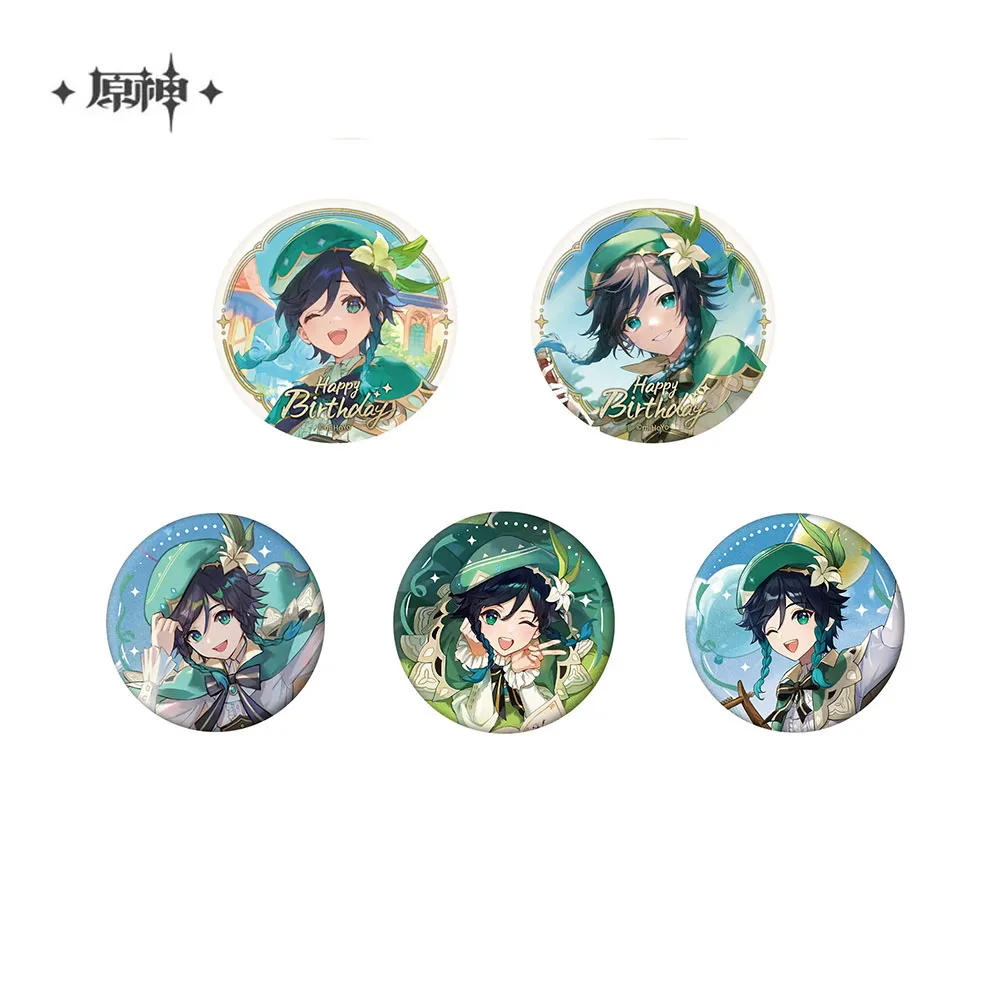 

Sunsyea Genshin Impact Official Merch miHoYo Original Authentic Theme Series Venti Badge 5 Pieces (Replaceable)