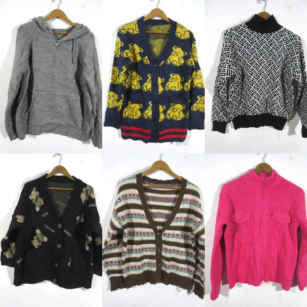 

Винтажный вязаный кардиган с мультяшной вышивкой Long Sve Crew Ne, мягкая шерстяная смесь, удобный крой, летняя специальная деталь