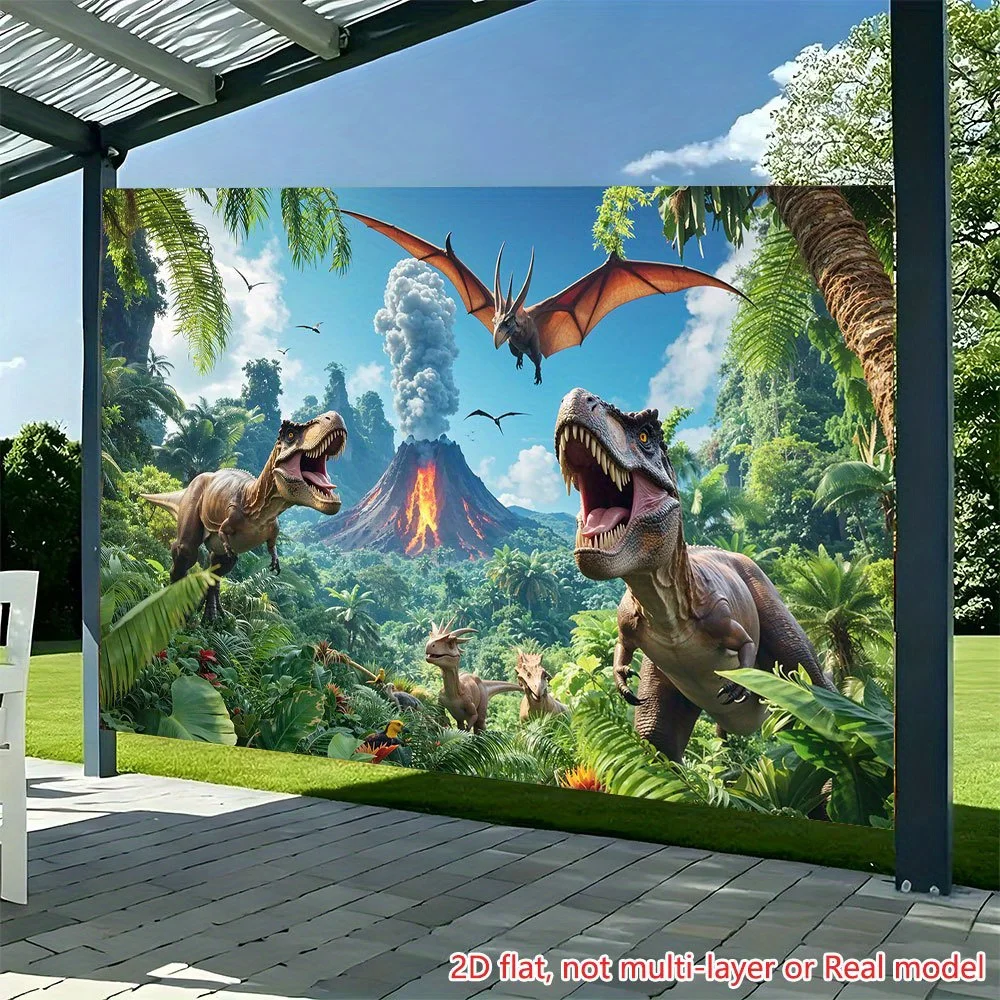 2D-Flugzeugmodell – Integriertes, hochauflösend bedrucktes Hintergrundbanner mit einem Motiv eines vulkanischen Dinosaurier-Dschungels – Detail 5