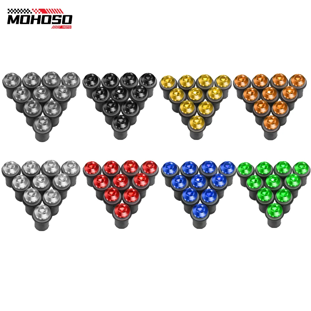 10PCS M5 Windscreen Bolts Screws Kits For Honda CBR125R CBR150R CBR250R CBR300R CBR250RR CBR400R CBR500R CBR600F CBR650F CBR650R