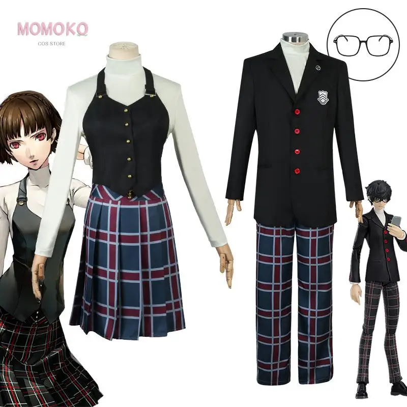 Amemiya Ren Cosplay Persona 5 Cosplay gra kostium jokera męska czarny strój mundurowy kostium Halloween karnawał kostiumy do przebierania od hakuouki Anime