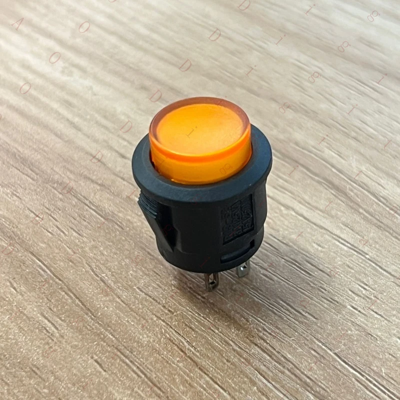 YU--   1PC SIC R13-523BL-05 Self-Locking 4-Pin w#Light Button and Lock Well Switch