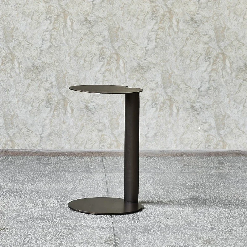 LLYARSS/Side Table Corner Table/Italian minimalist/Round/Stainless Steel Metal C-shaped Side Table/MT