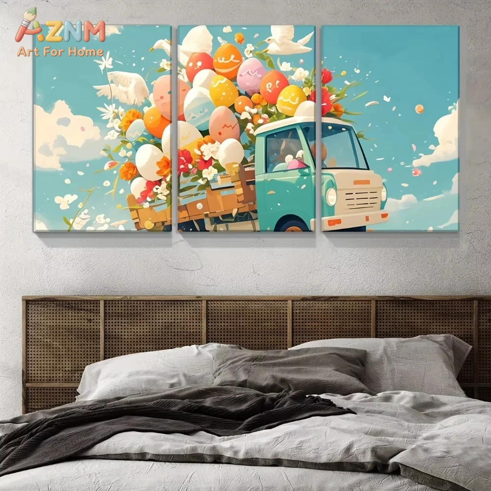 3PCS Easter Bunny Egg Canvas P - Home Decor Interior ulasan dan harga