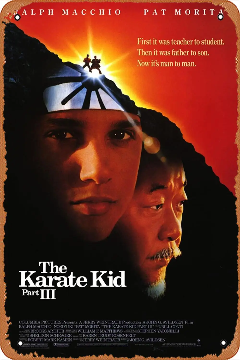Metallschild The Karate Kid Part III (1989) Poster Vintage Metallschild Wanddekoration Garage Shop Bar Wohnzimmer Wandkunst Blechschild