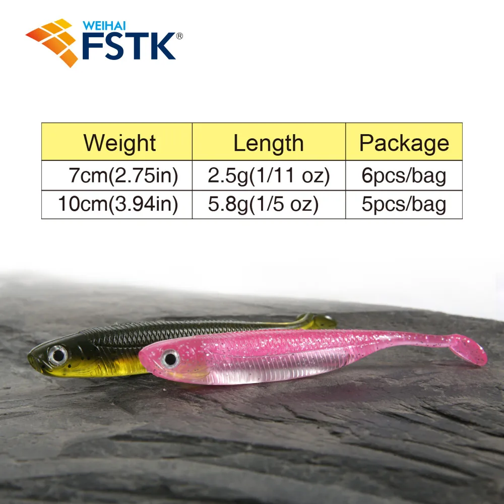 【Special Deal】FSTK Artificial Baits Fishing Bait Paddle Tail Soft Plastic Lure Silicone Pesca Swimbait For Bass Fishing