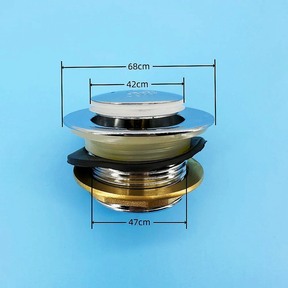 모든 구리 회전식 바운싱 욕조 배수구 걸레 싱크대 배수구, 욕조 싱크대 파이프 피팅, 풋 스텝 욕실 배수 플러그 42mm