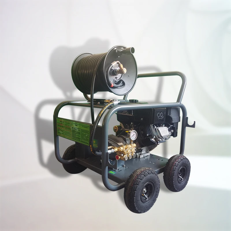 170bar 30lpm 30 Meters Hose Reel /Petrol Coiler Burnishing Pump High Pressure Drain Cleaning Machine Sewer Jetter