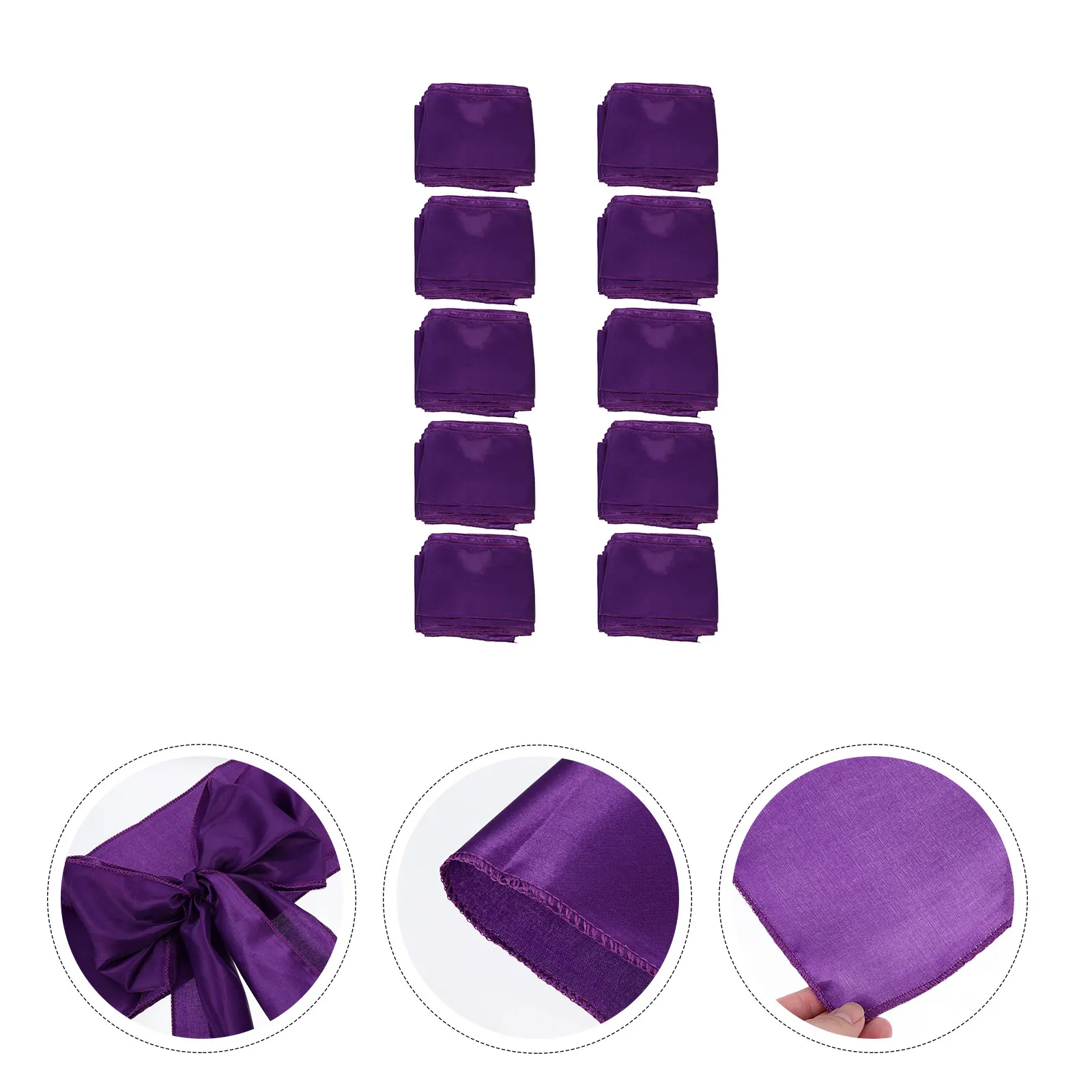 

10pcs Sashes Chair Back Decoration Bow Tie Back Chair Ribbon Wedding Party Banquet Hotel Satin Draped Bow Tie Elegant Decoration