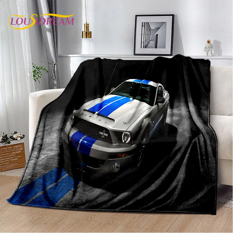 Classics F-Ford GTR Mustang Car 3D Blanket,Soft Throw Blanket for Home Bedroom Bed Sofa Picnic Travel Office Cover Blanket Kids