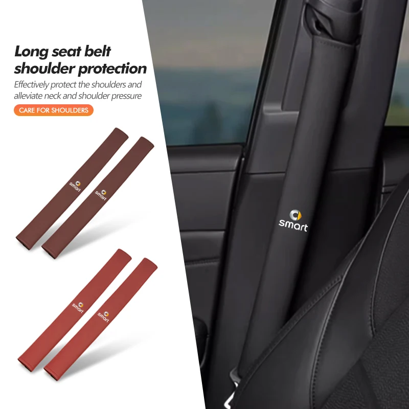 For Smart Car Seat Seat Belt Shoulder Protector Pad Auto Accessories EQ Cabrio Crossblade ROADSTER City-Coupe 452 454
