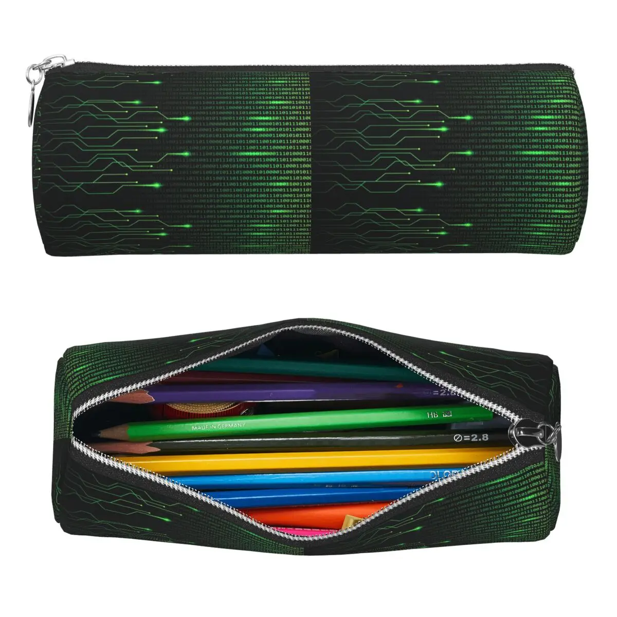 Binary Code Inside Throw Blanket And Lightweight Fleece Pencil Cases Pencil Pouch Cylinder Pen Box Pencil Bag for Boy Girl Gifts