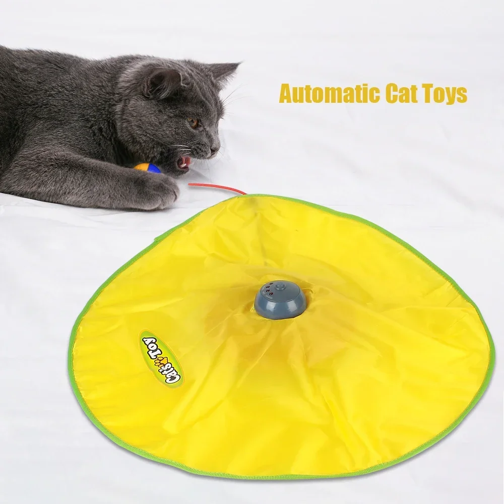 

Cat Kitty Motion Undercover Mouse Fabric Moving Feather Automatic Electric Cat Toy Plate, 4 Stages