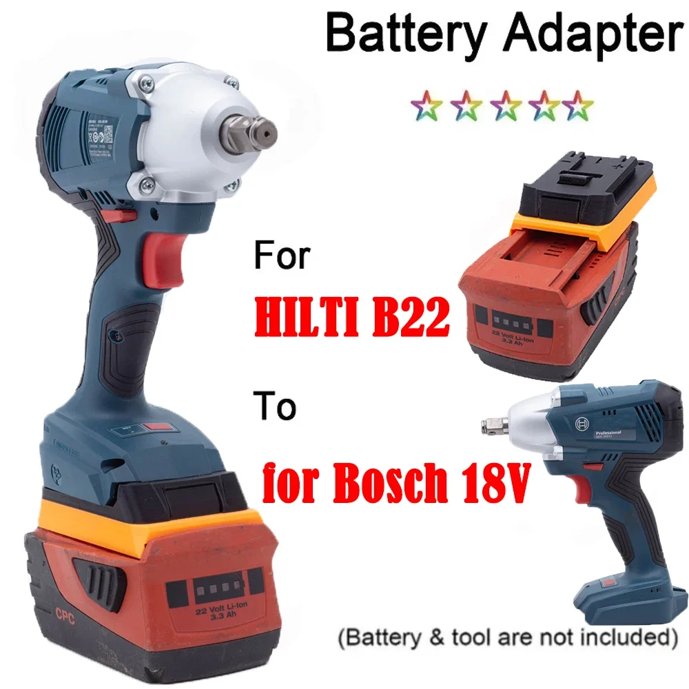 Battery Convert  Adapter for HILTI 22V B22 Volt CPC Lithium Battery to for BOSCH 18V Power Tool Accessories (Only Adapter）