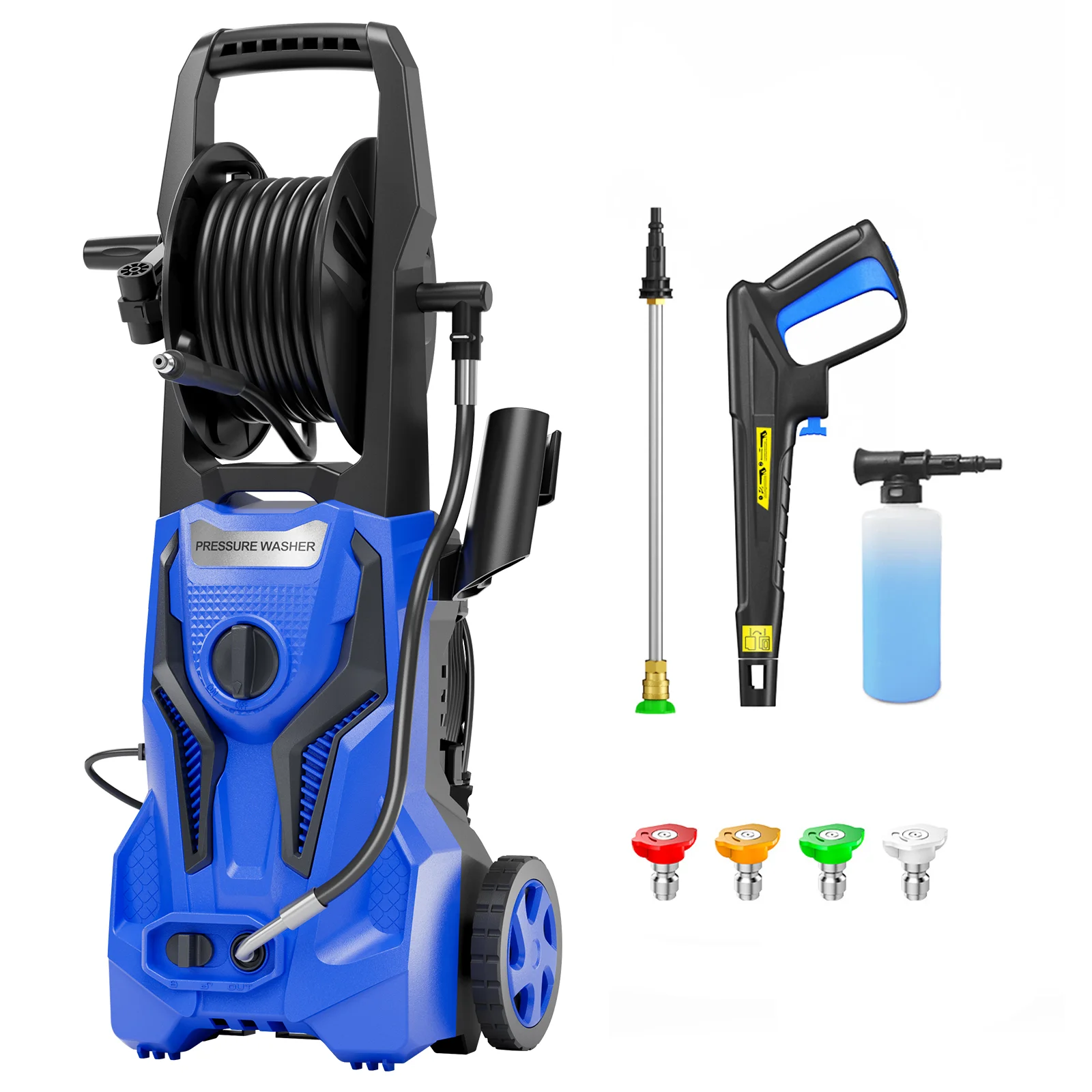 

4200 PSI 2.8 GPM Home Electric Pressure Washer, Portable Power Jet Cleaner Equipped with 20FT Reinforced High Pressure Hose, Full Nozzle Set, Foam Cannon and Soap Tank for car, home, driveway, yard, outdoor, gutter, pool, brick Cleaning