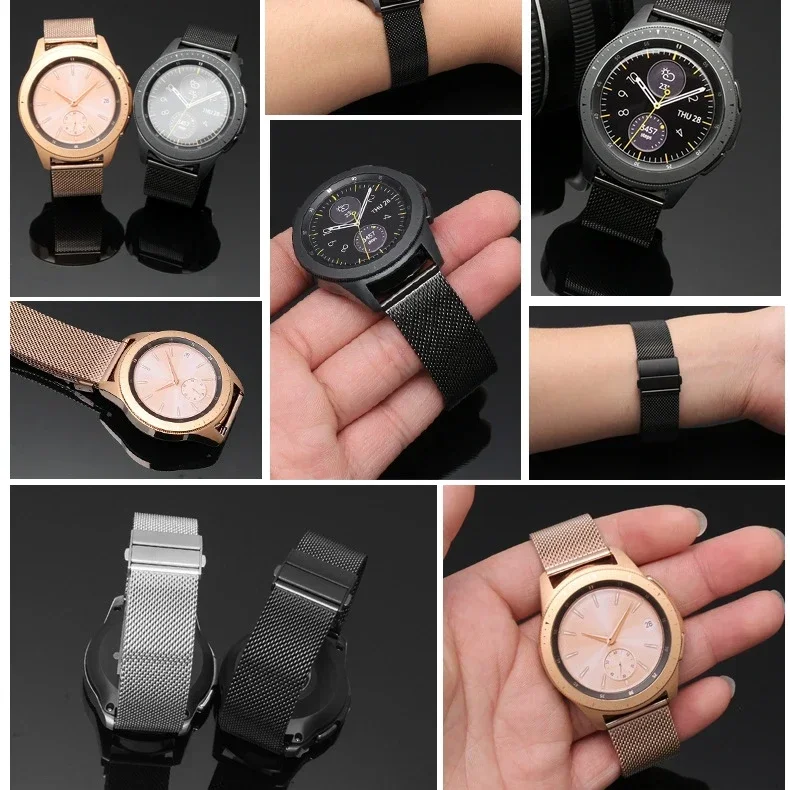 メッシュミラネーゼループウォッチバンド、クイックリリース、ステンレススチールブレスレット、調節可能なストラップ、dwウォッチ用折りたたみバックル、18mm、20mm、22mm