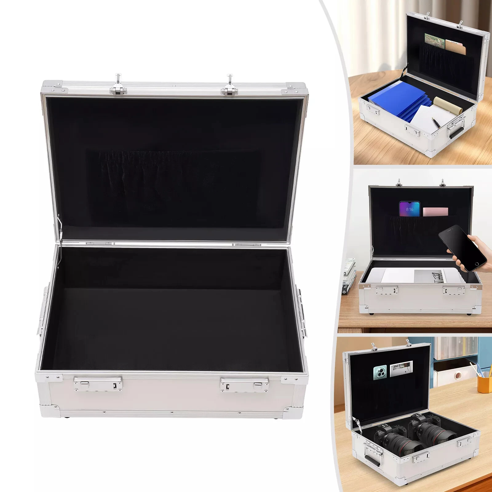 

Bilateral Combination Lock Storage Box - Secure Lock Box for Cash, Laptop, and Personal Items