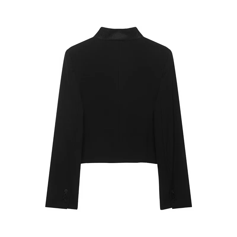 Guobioziy Women's Jacket 2026 Fall New Black Long-Sleeve High-End Minimalist Short Blazer Elegant and Stylish Socialite Style